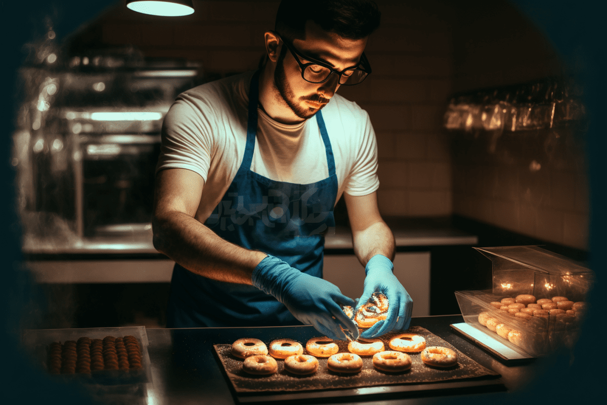 man making donuts