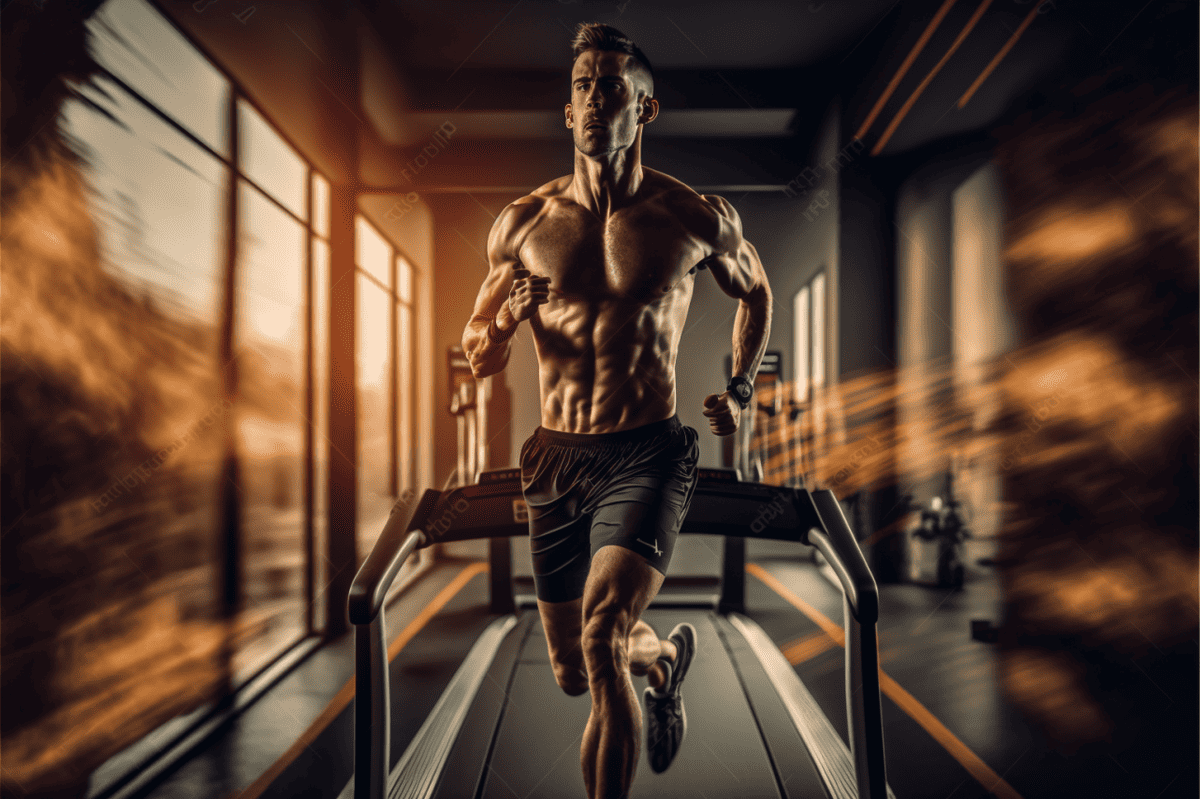 man working out on a treadmill