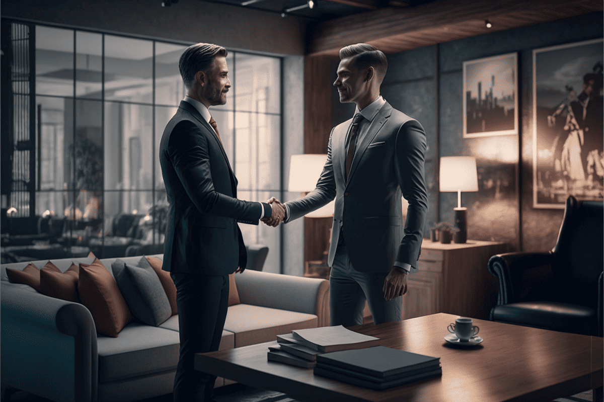 Two men shaking hands