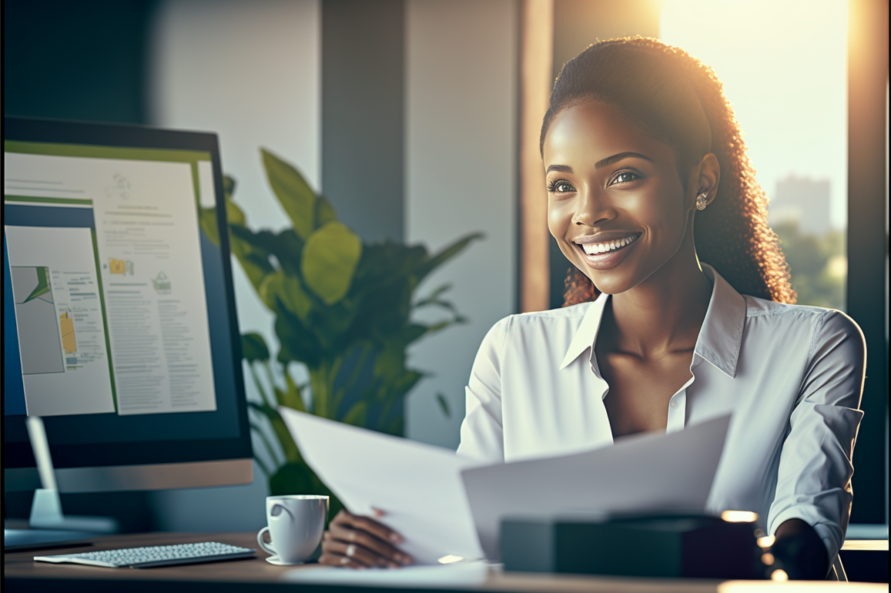 woman holding a cover letter